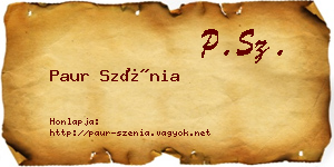 Paur Szénia névjegykártya